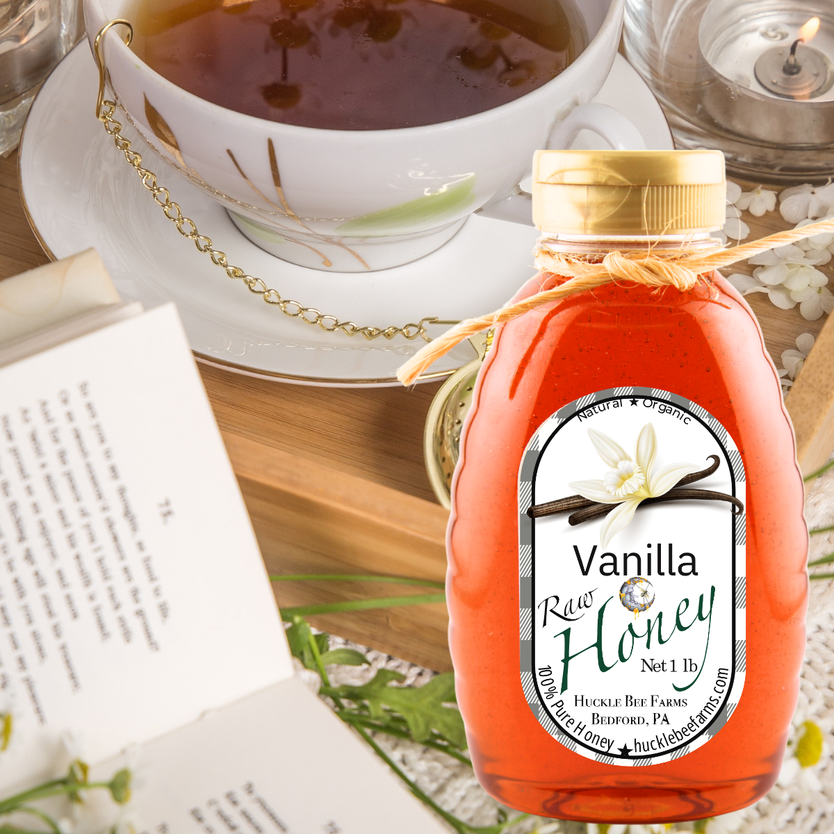 Huckle Bee Farms LLC - Vanilla Infused Raw Honey: 1 Lb