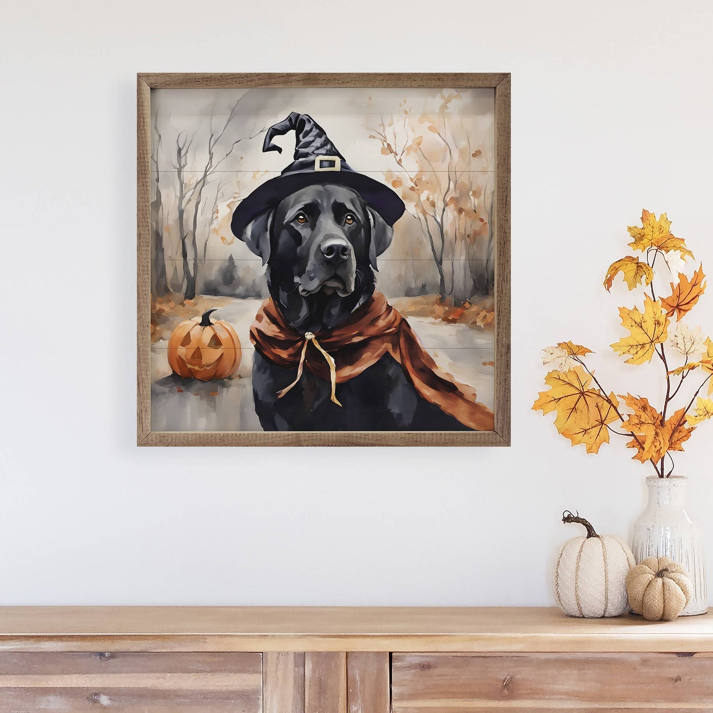 Kendrick Home - Halloween Black Lab: 12 x 12 x 1.5