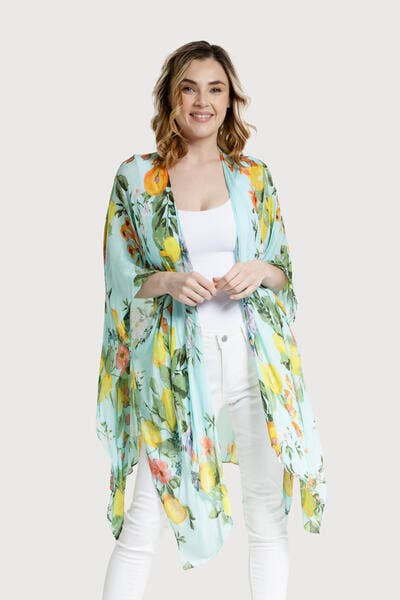 SAACHI - Citrus Garden Kimono: Navy