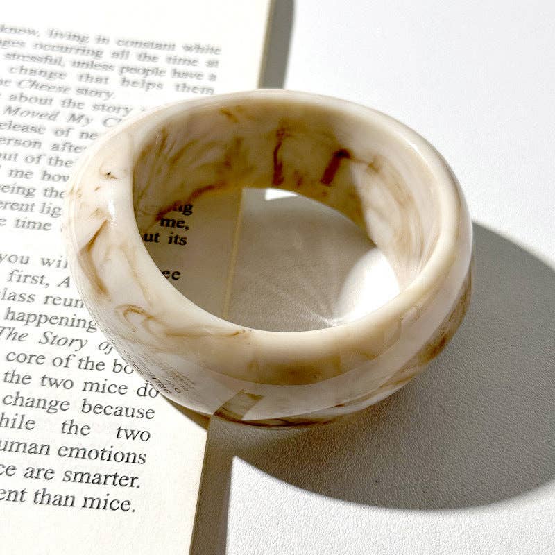 Dipped Shop - Irregular Wide Acrylic Simple Bracelets DP25B586: B