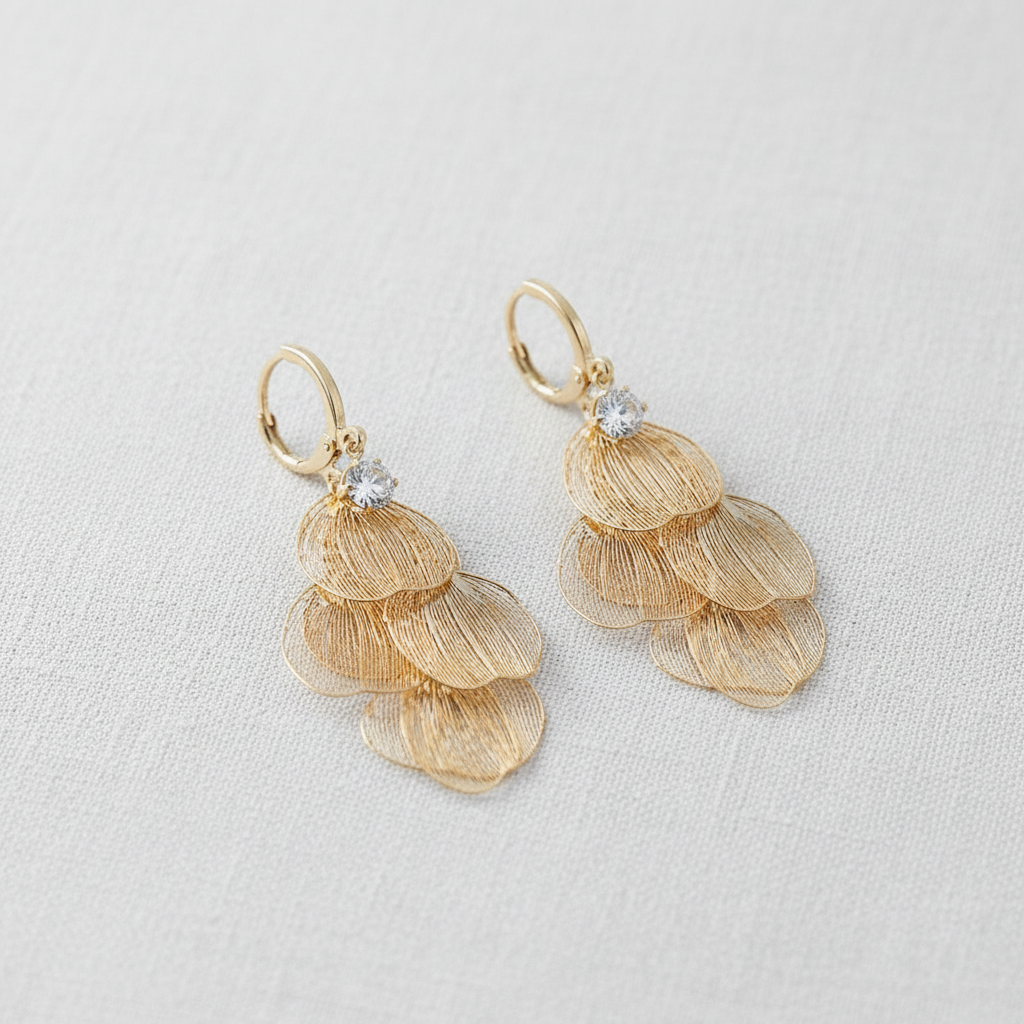 camilla dovey - Vintage Leaf Tassel Hook Earrings