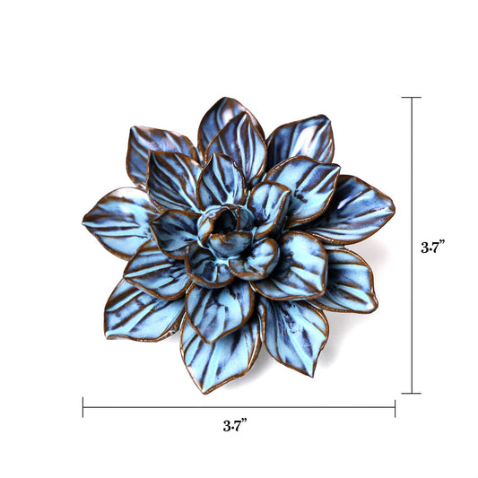 Chive - Japan Ceramic Flowers With Keyhole For Wall Hanging: Blue Small Flower