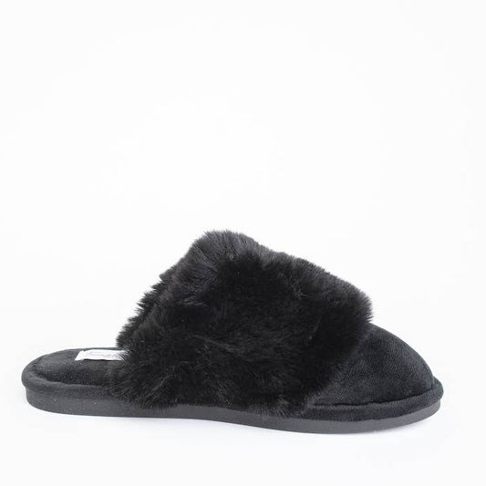 Faceplant Dreams - Faceplant Furry Slippers: Black / Large