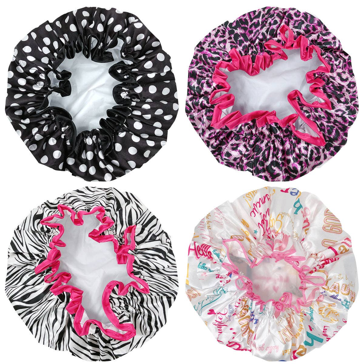 Wrapables.com - Wrapables  Double Layer Waterproof Shower Caps (Set of 4): Majestic Floral