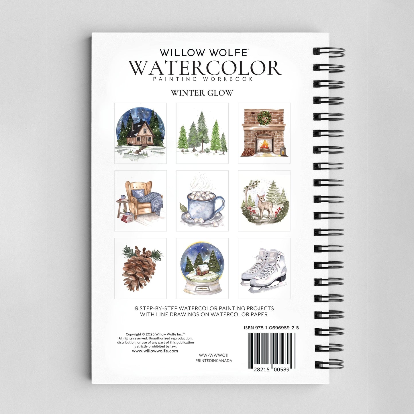 Willow Wolfe USA - Winter Glow Watercolor Workbook By Nya Wolfe