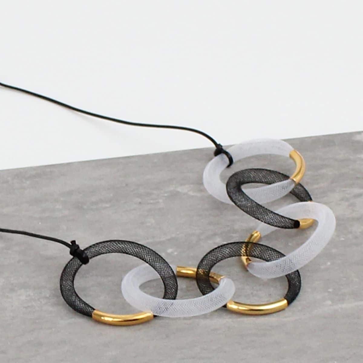 Sylca Designs - Gold Accented Mesh Statement Necklace