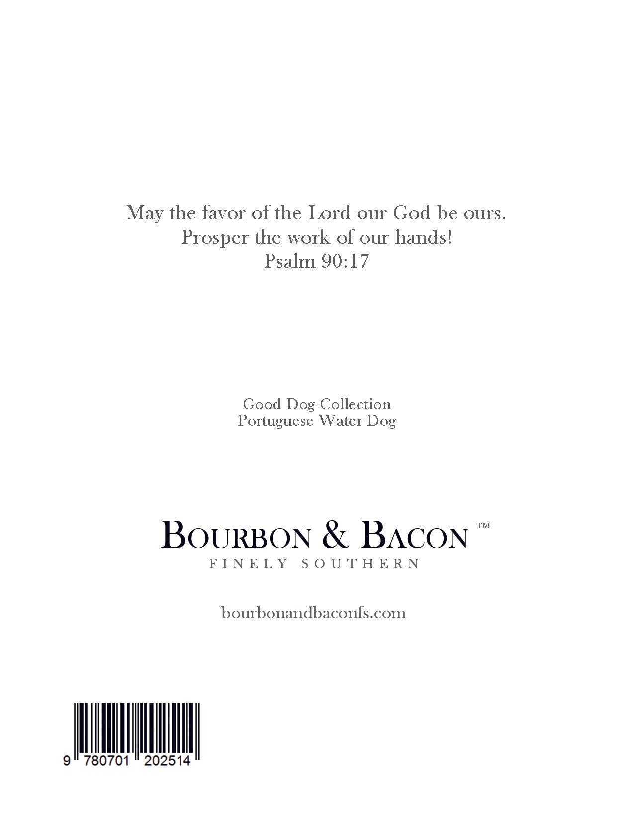 Bourbon & Bacon - Portuguese Water Dog Note Cards