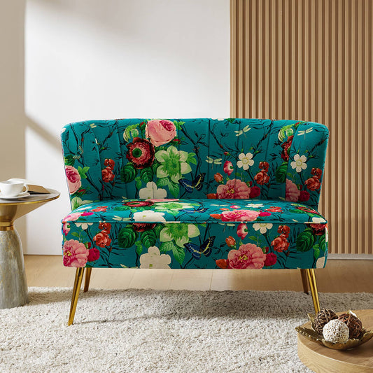 Karat Home - Cuneo Loveseat: Blue