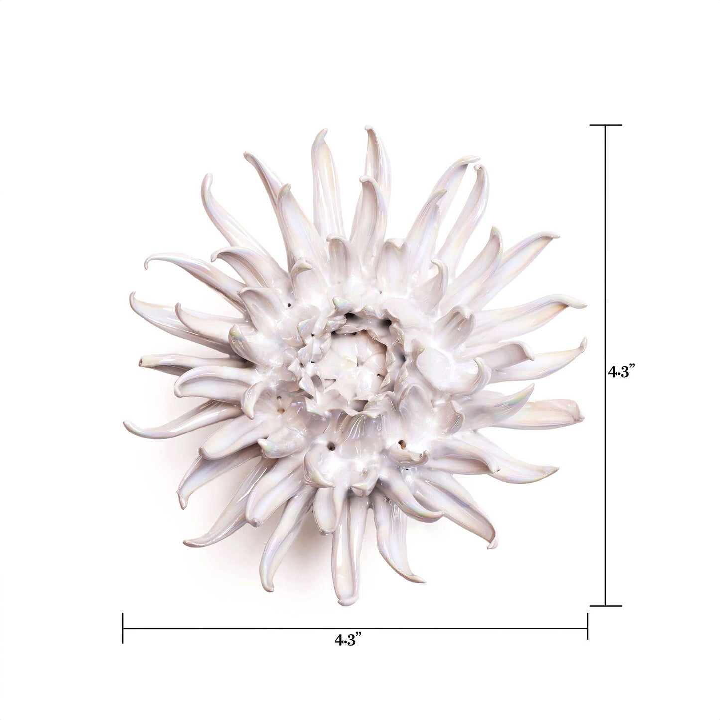 Chive - Coastal White Ceramic Flowers For Tabletop Or Wall Hanging: Ivory Dahlia