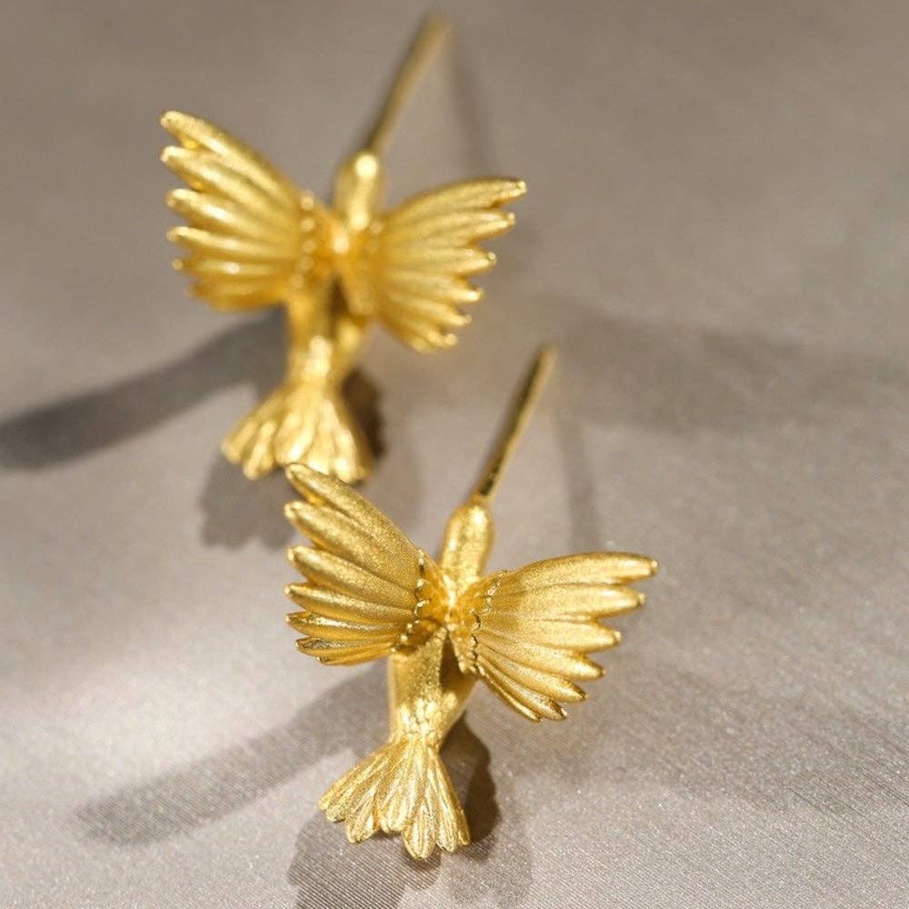 Cici’De Jewelry Amsterdam - Good Luck Birds Ear Studs: Gold