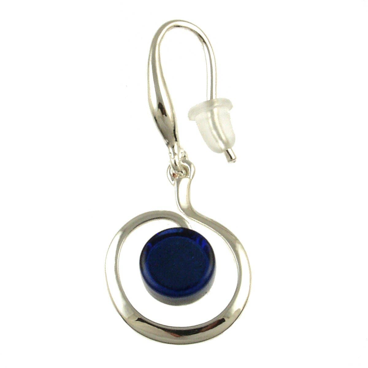 Origin Jewelry - Swirl Earrings, Resin & Shell in Seven Colors: Silver Purple