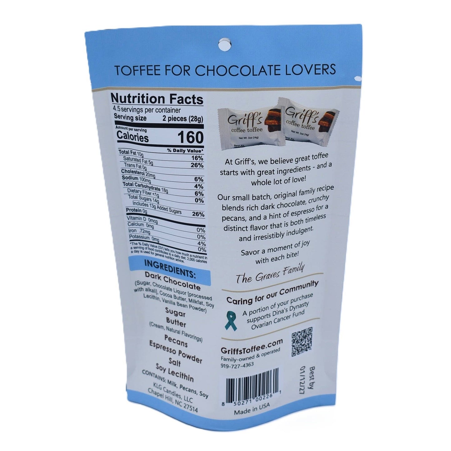 Griff's Toffee - Griff's Coffee Toffee - 4.5 oz bag