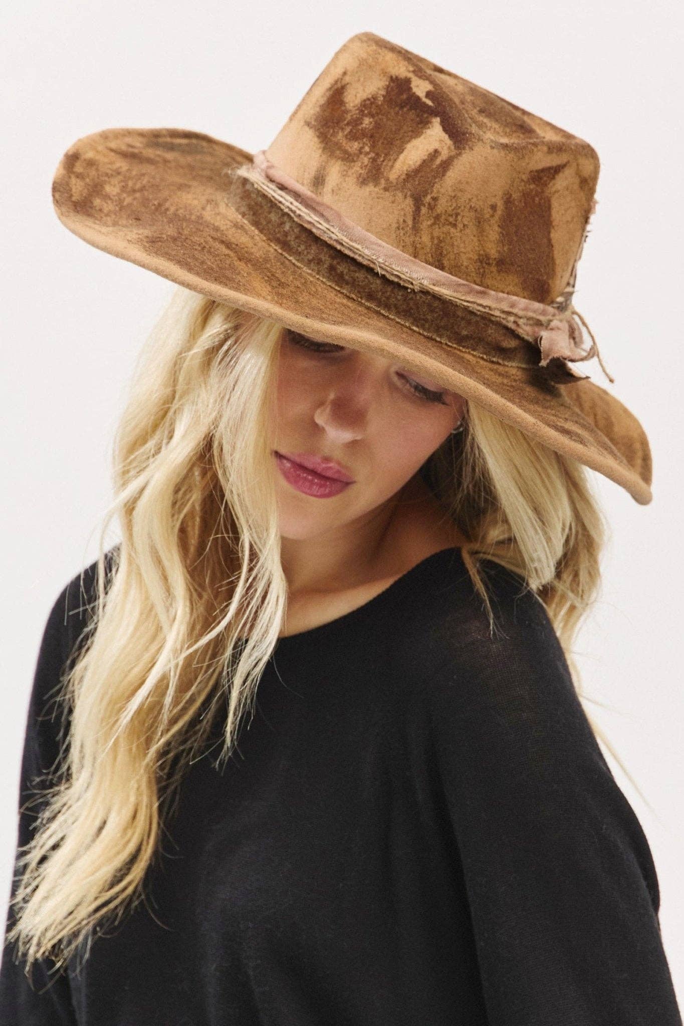 MiMi Wholesale - MH0235 Caroline Heritage Worn Shapable Cowboy/Fedora Hat