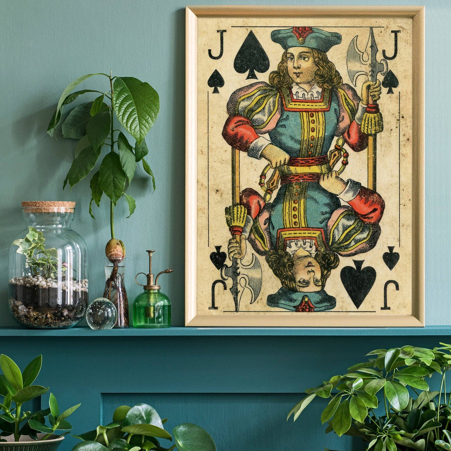 Ink & Drop - Vintage Playing Card Print - Jack of Spades: 11 ¾ x 15 ¾ in | 30x40 cm / Matte