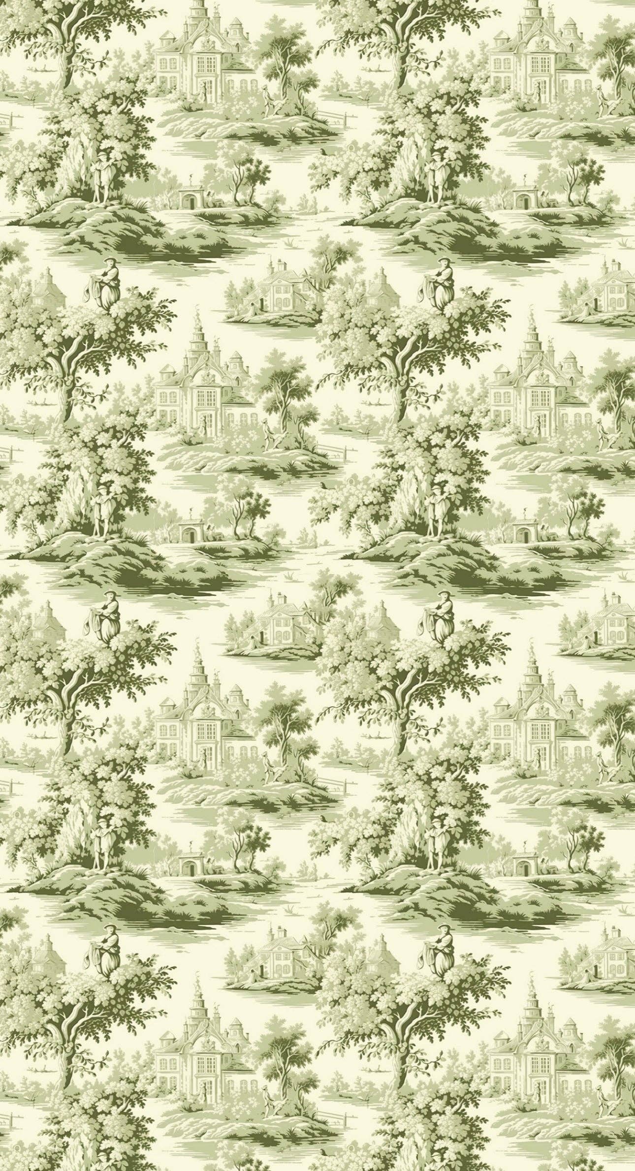 Altoonastore - Green Toile - Printed Guest Towel