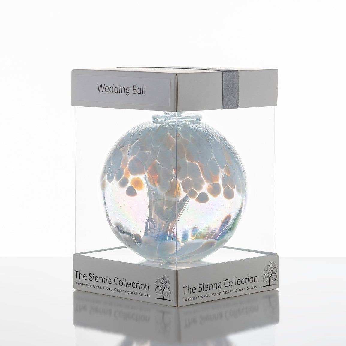 Sienna Glass - 10cm Spirit Ball - Wedding - White