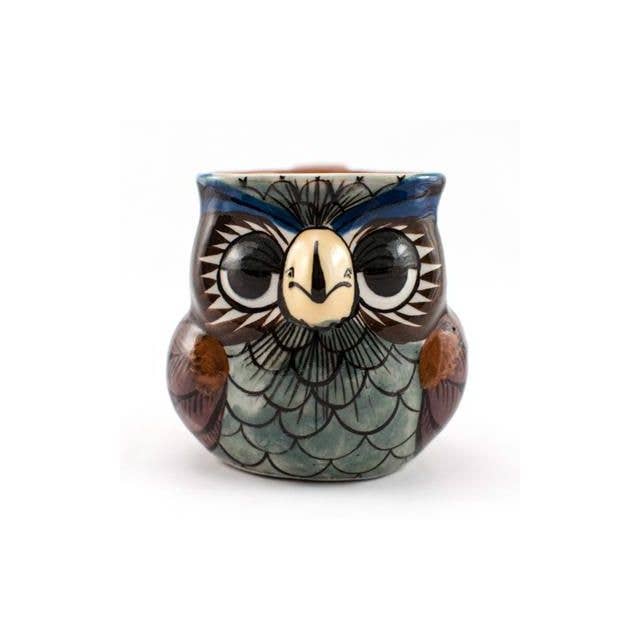 Lucia's Imports - Hand Painted Fair Trade Guatemalan Ceramic Owl Coffee Mug