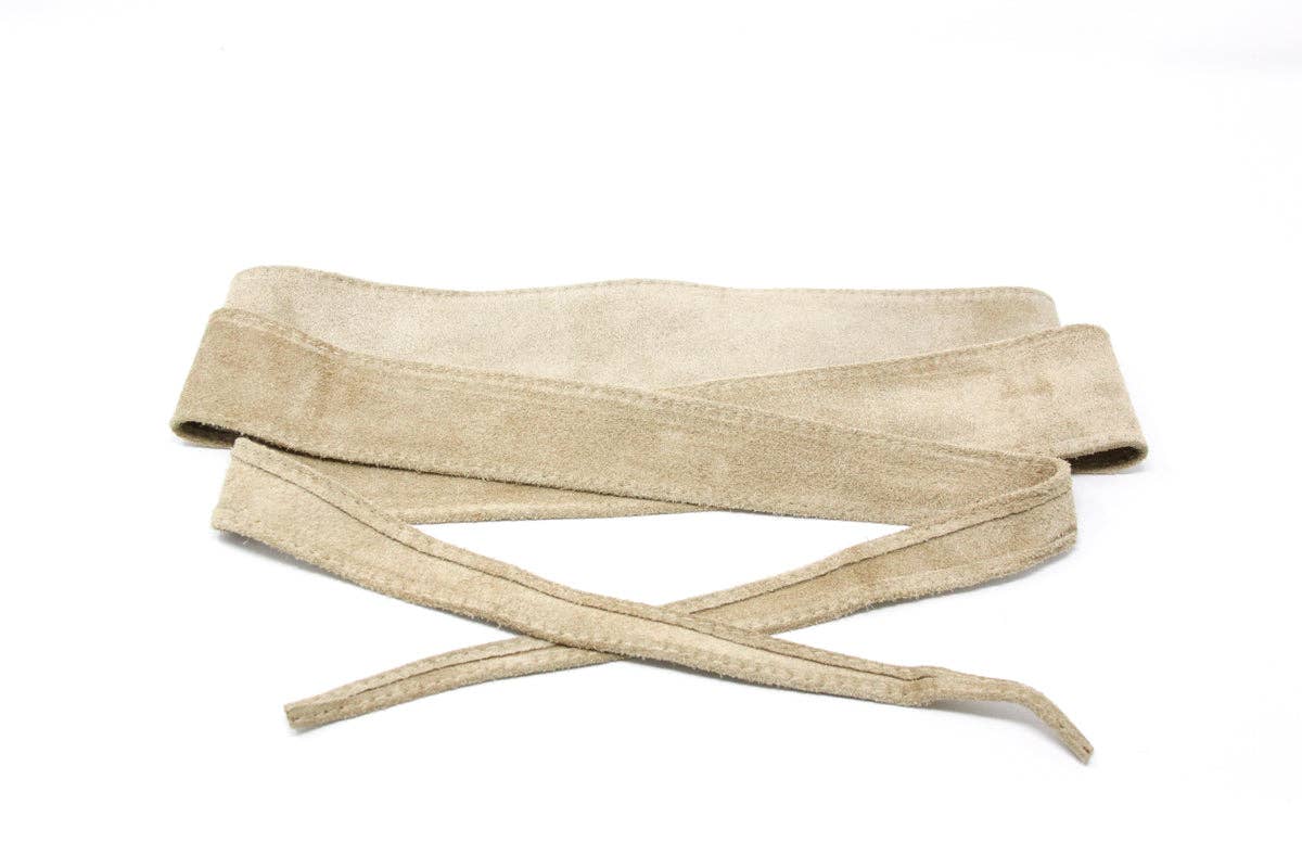 German Fuentes Handbags - CINT-01 WRAP BELT SUEDE: Beige
