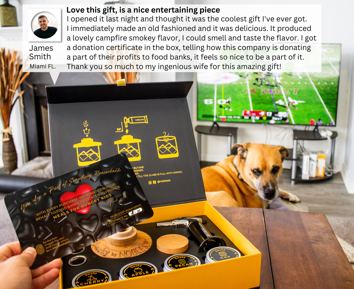 NOBLESIP - Whiskey Cocktail Smoker Kit, Men Gift Set. Father's day gift: No Personalization