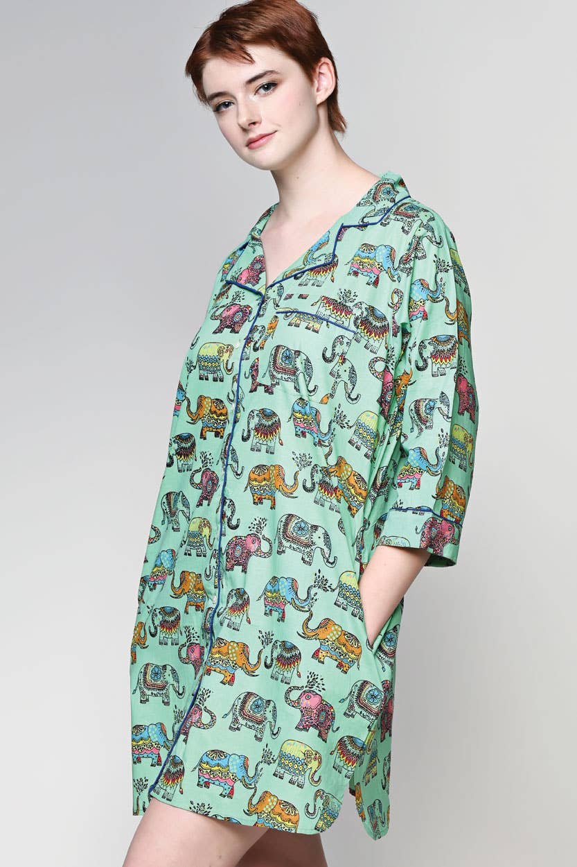 Sevya Handmade - Ami Cotton Nightshirt: L/XL / Red & White