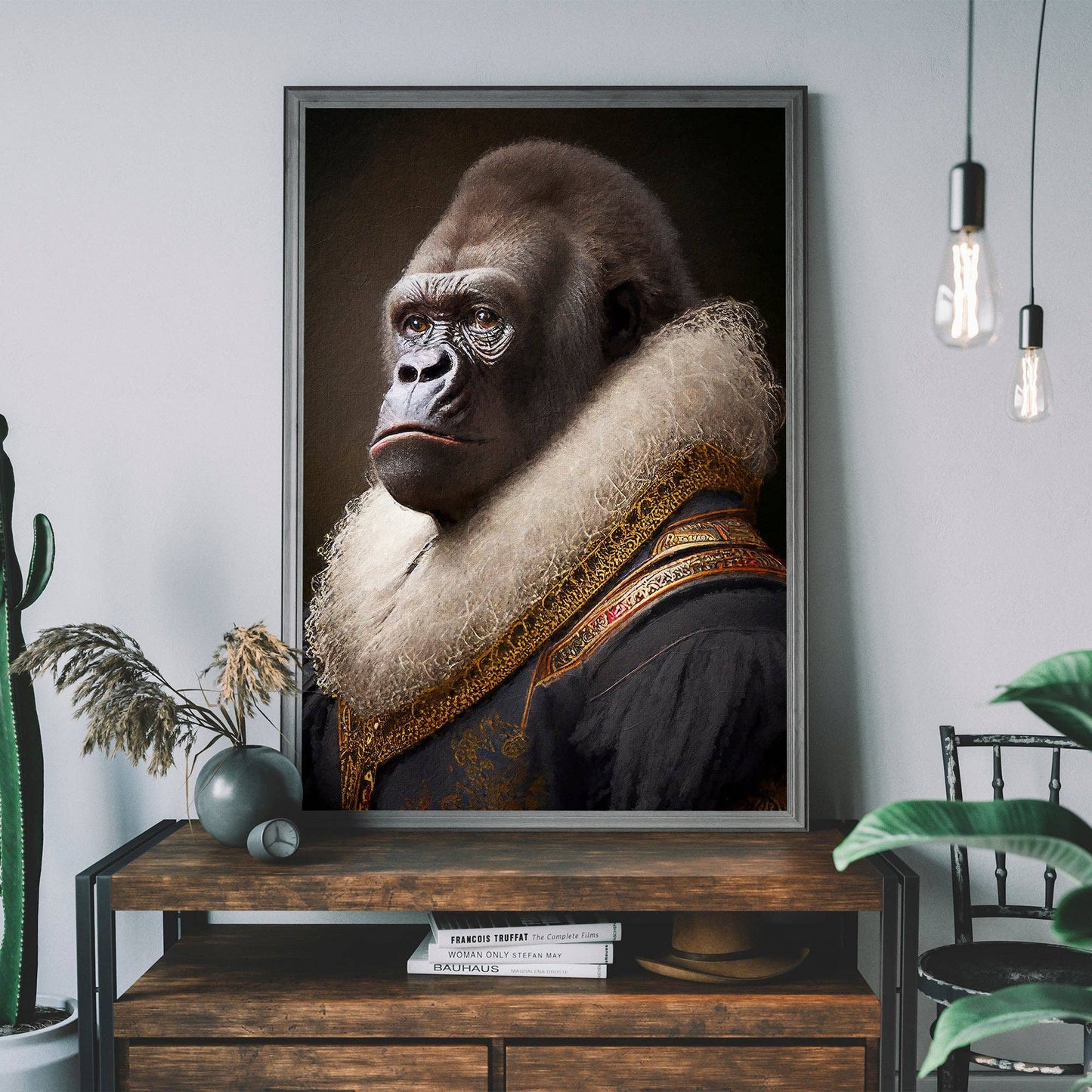 Ink & Drop - Gorilla Animal Head Print: 11 ¾ x 15 ¾ in | 30x40 cm / Matte