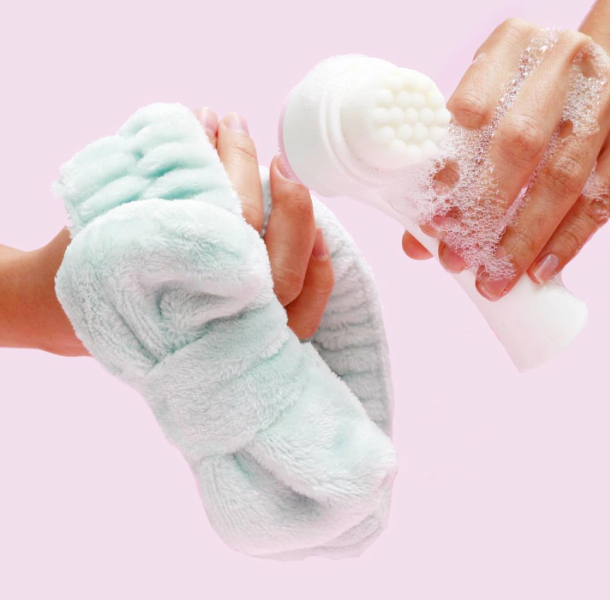 Best Beauty Group - CALA Goal to Glow Dual Action Facial Brush & Headband Set: Rose Gold