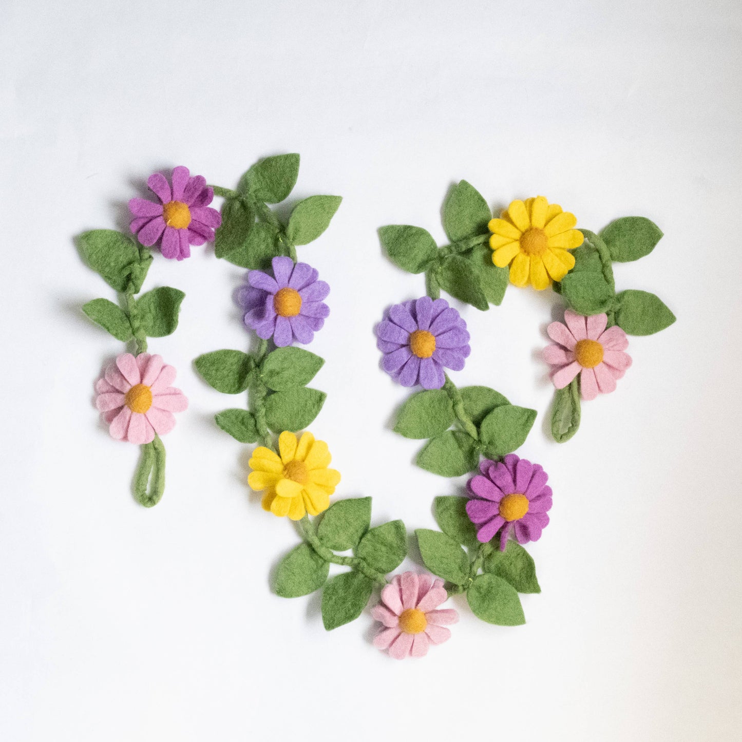 The Winding Road - Garland - Purple, Pink and Yellow Daisy Chain - Wall Decor