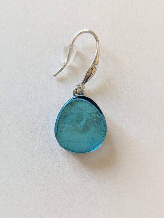 Origin Jewelry - Shoreline Serenade | Oval Resin & Shell Earrings in 5 Colors: Blue