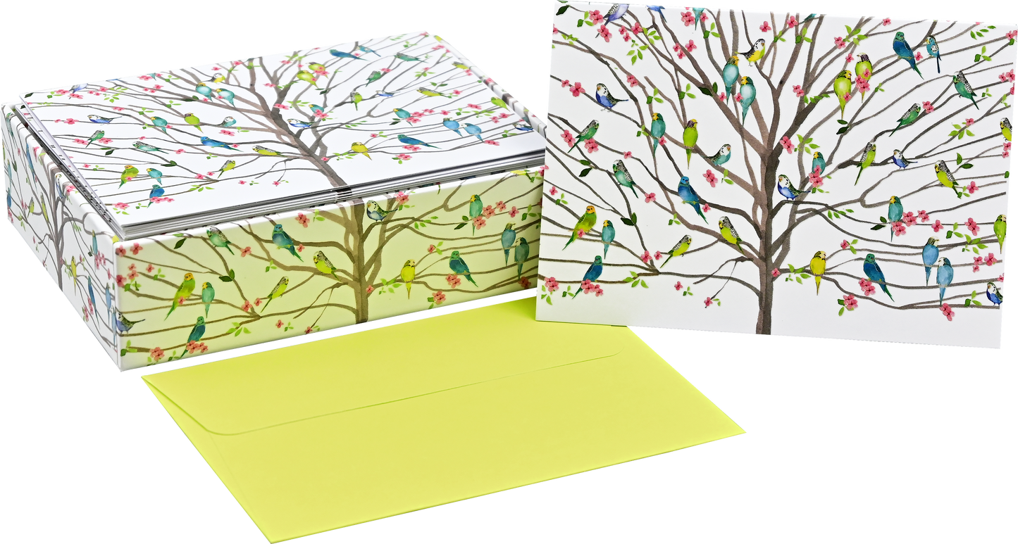 Peter Pauper Press - Tree of Budgies Note Cards