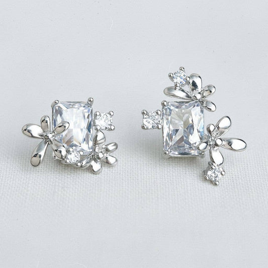 Ellemadera - Floral Cluster Gemstone Drop Earrings