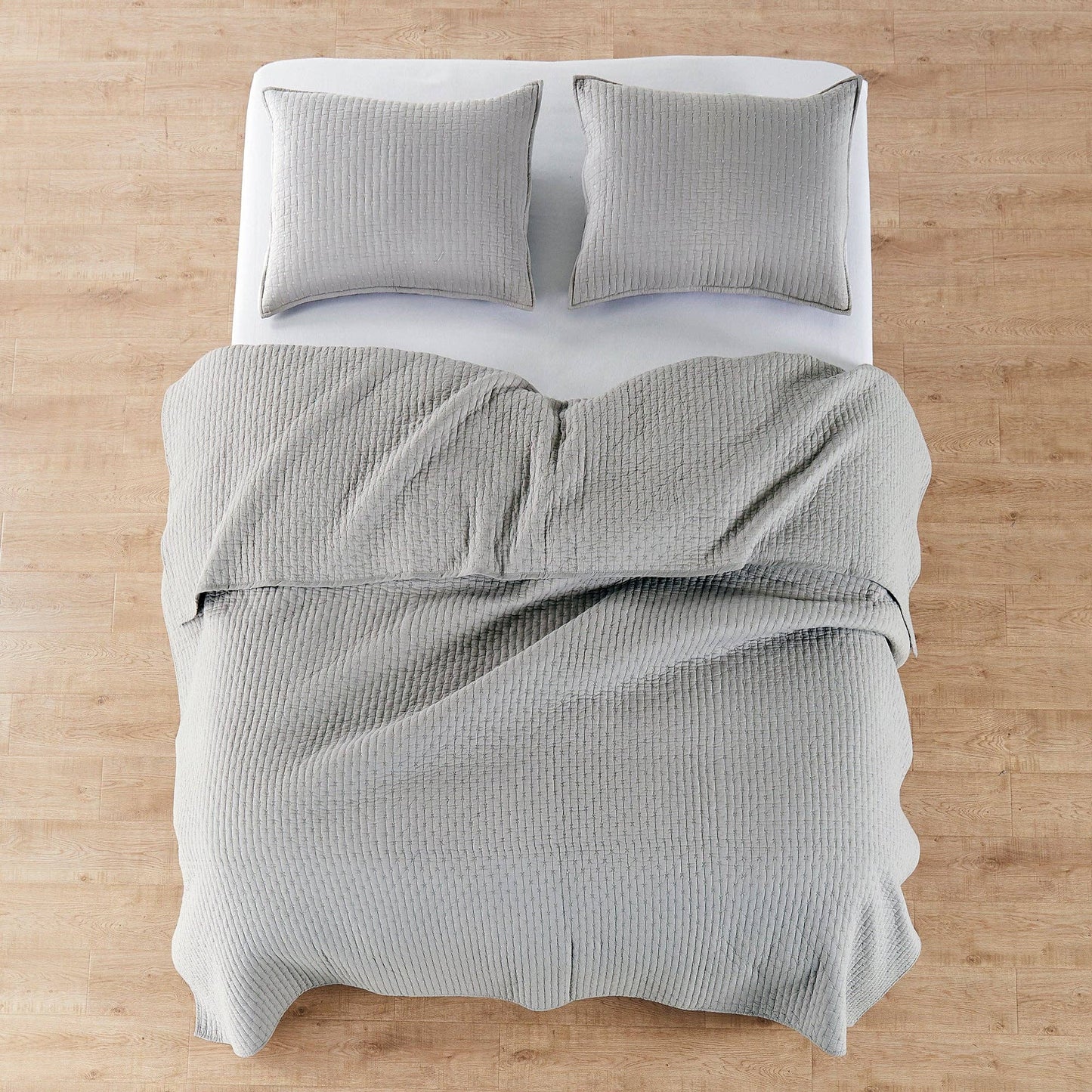 Levtex Home - Cross Stitch Quilt Set: Sage / Full/Queen