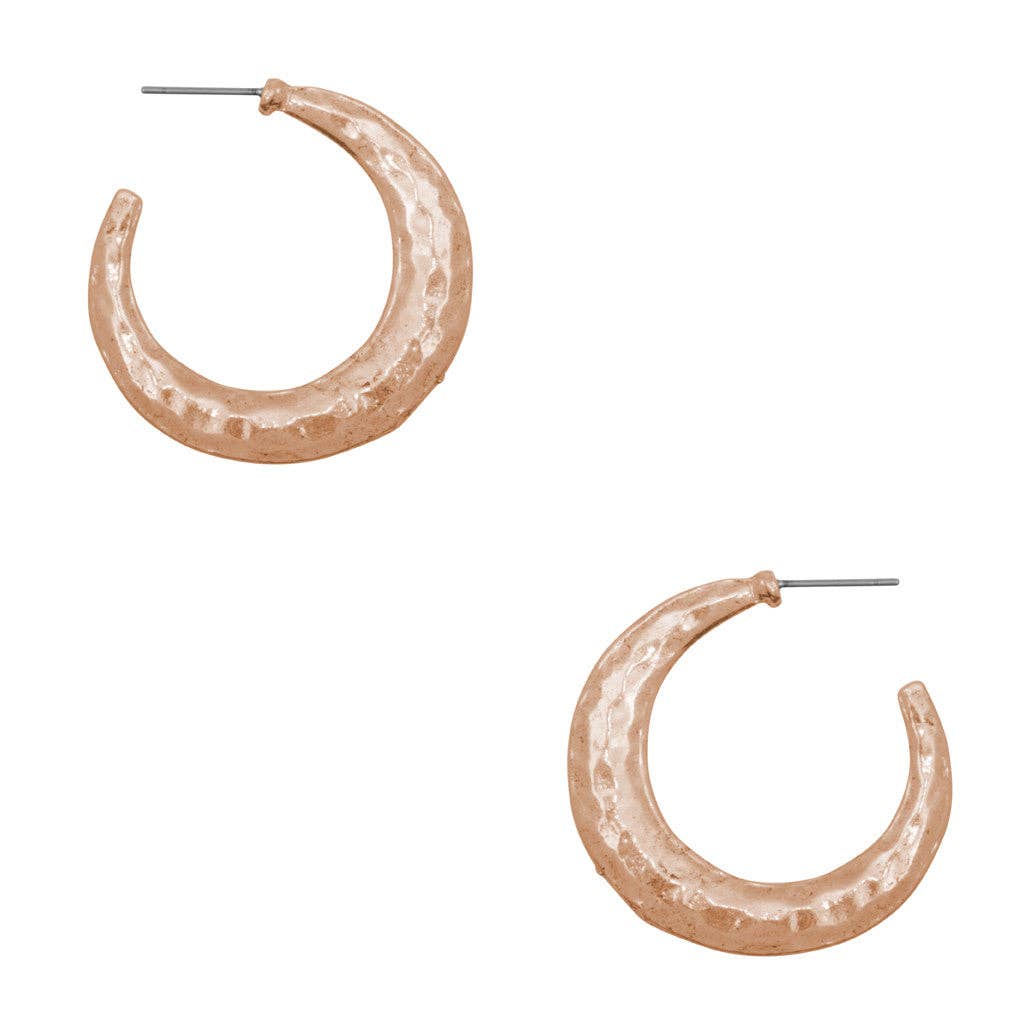 KARINE SULTAN - Textured every day hoop earrings: GOLD