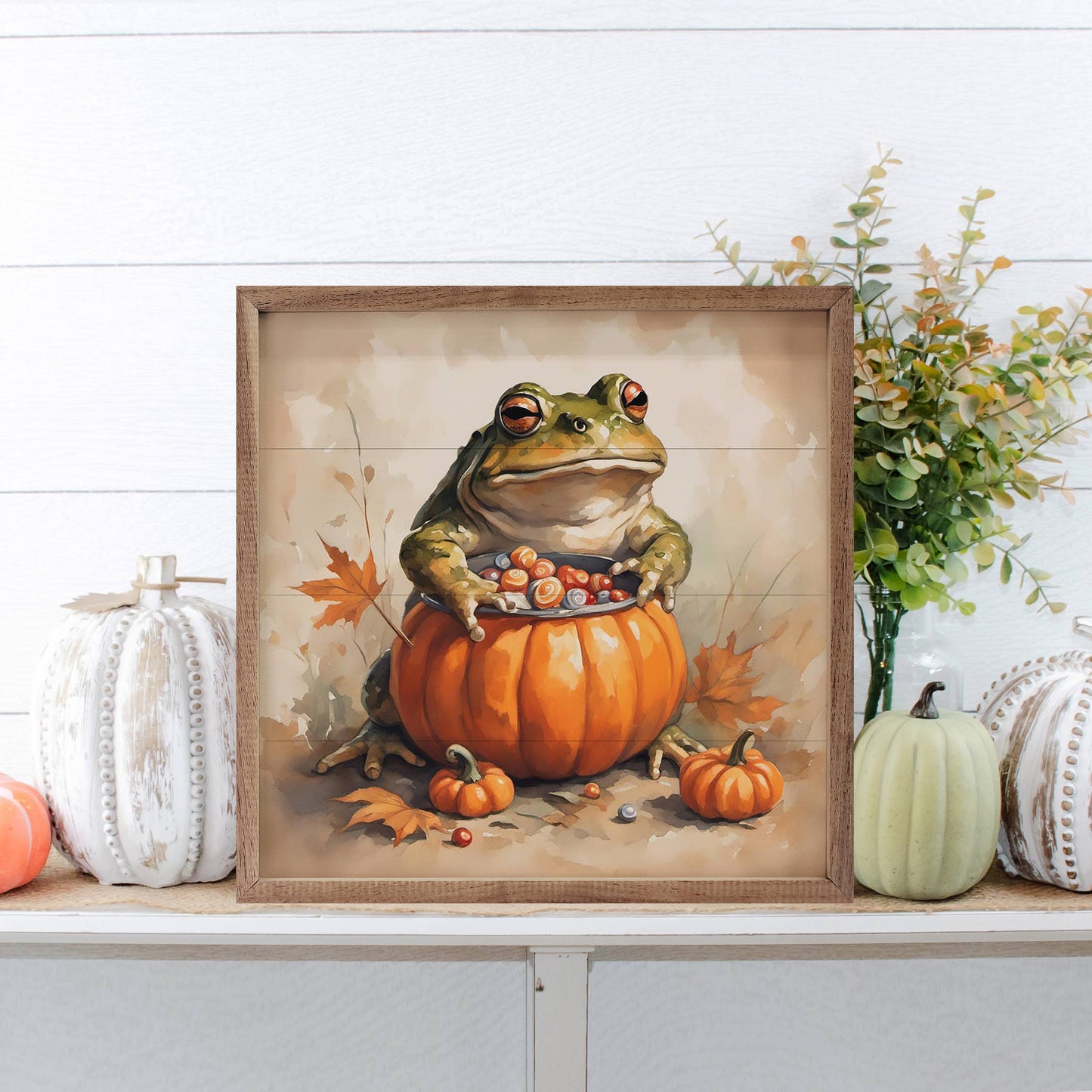 Kendrick Home - Toad In Pumpkin: 8 x 8 x 1.5