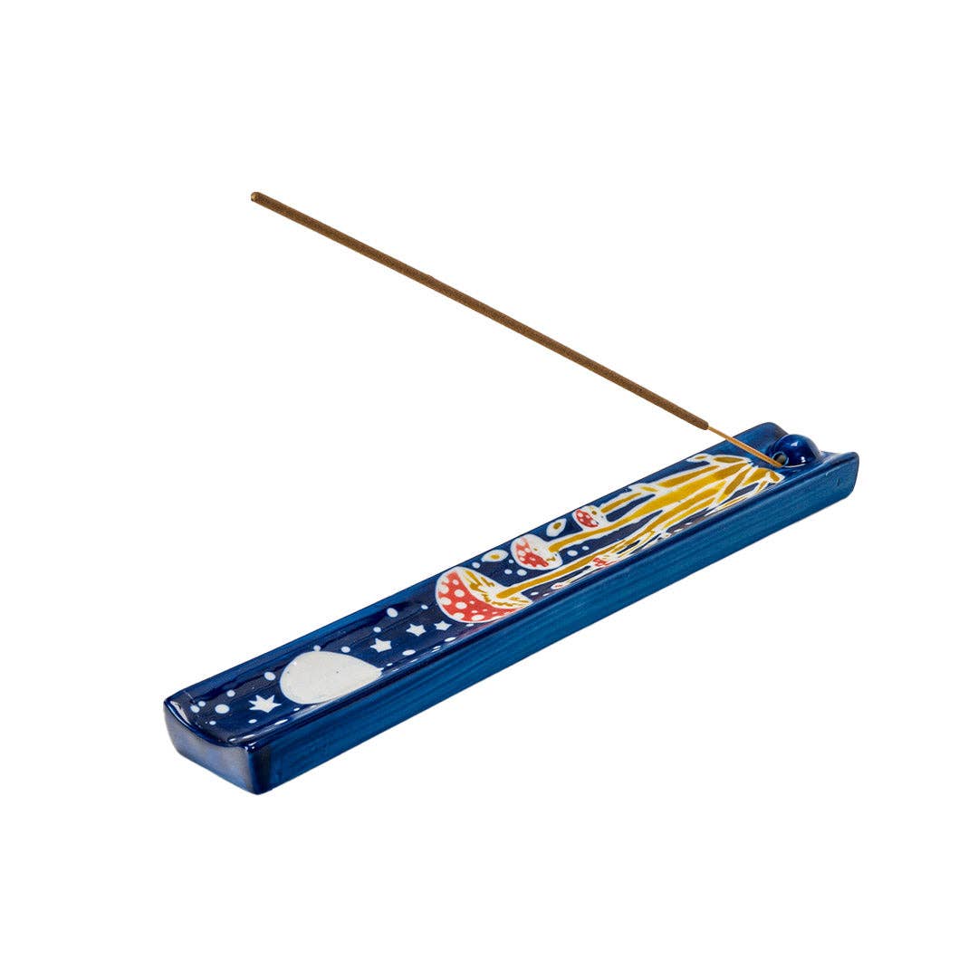 Urban Tokyo - Handpainted Ceramic Incense Holder 9 inch L Toadstool (1/72)