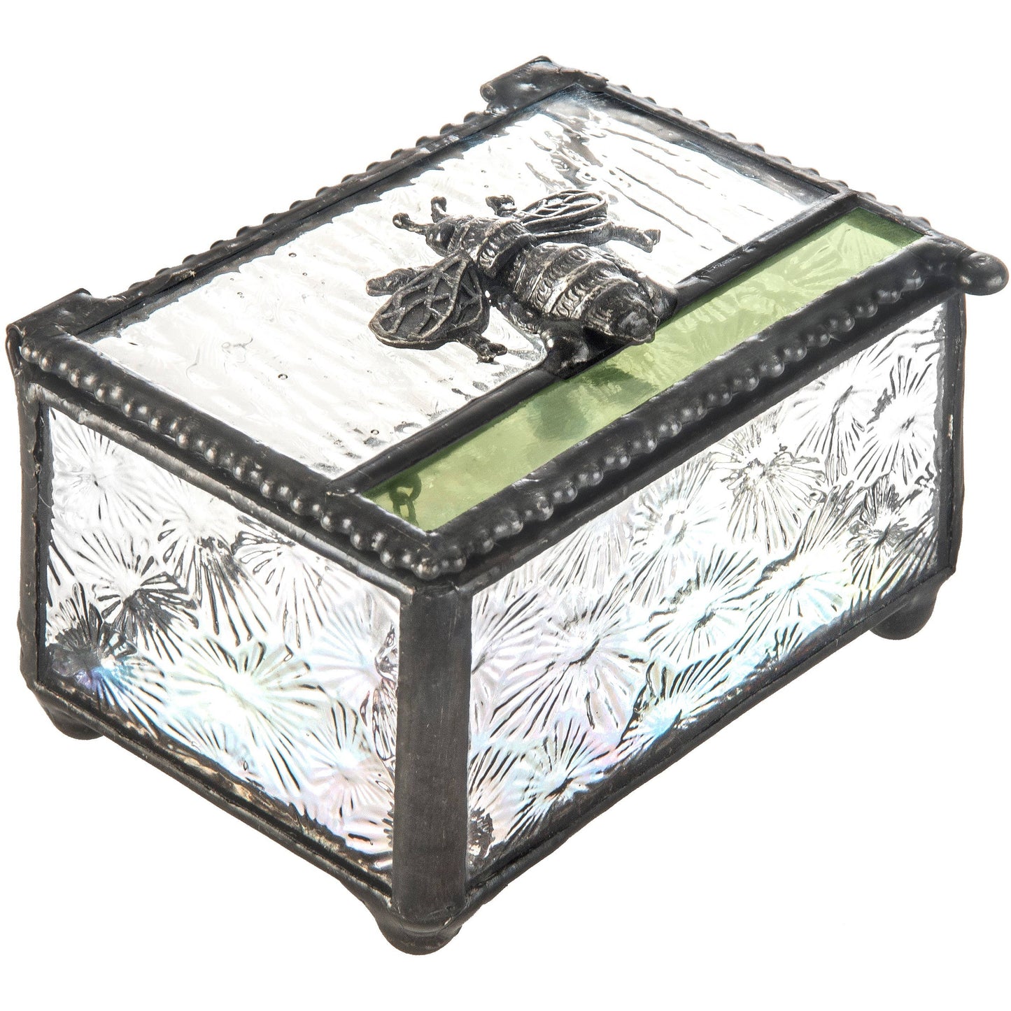 J Devlin Glass Art & Bert Anderson Collection - Bee Trinket Decorative Keepsake Box J Devlin Box 753