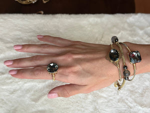 String Theory Jewelry - Smokey Topaz Collection: Clasped Bracelet