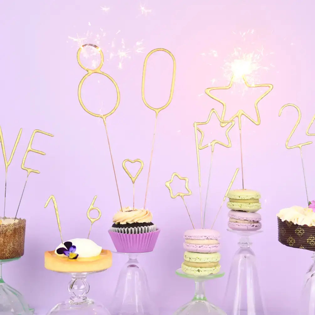 TOPS Malibu - Mini 4" Gold Milestone Number Sparkler Wands - Custom Option: Milestone Sparkler - 90