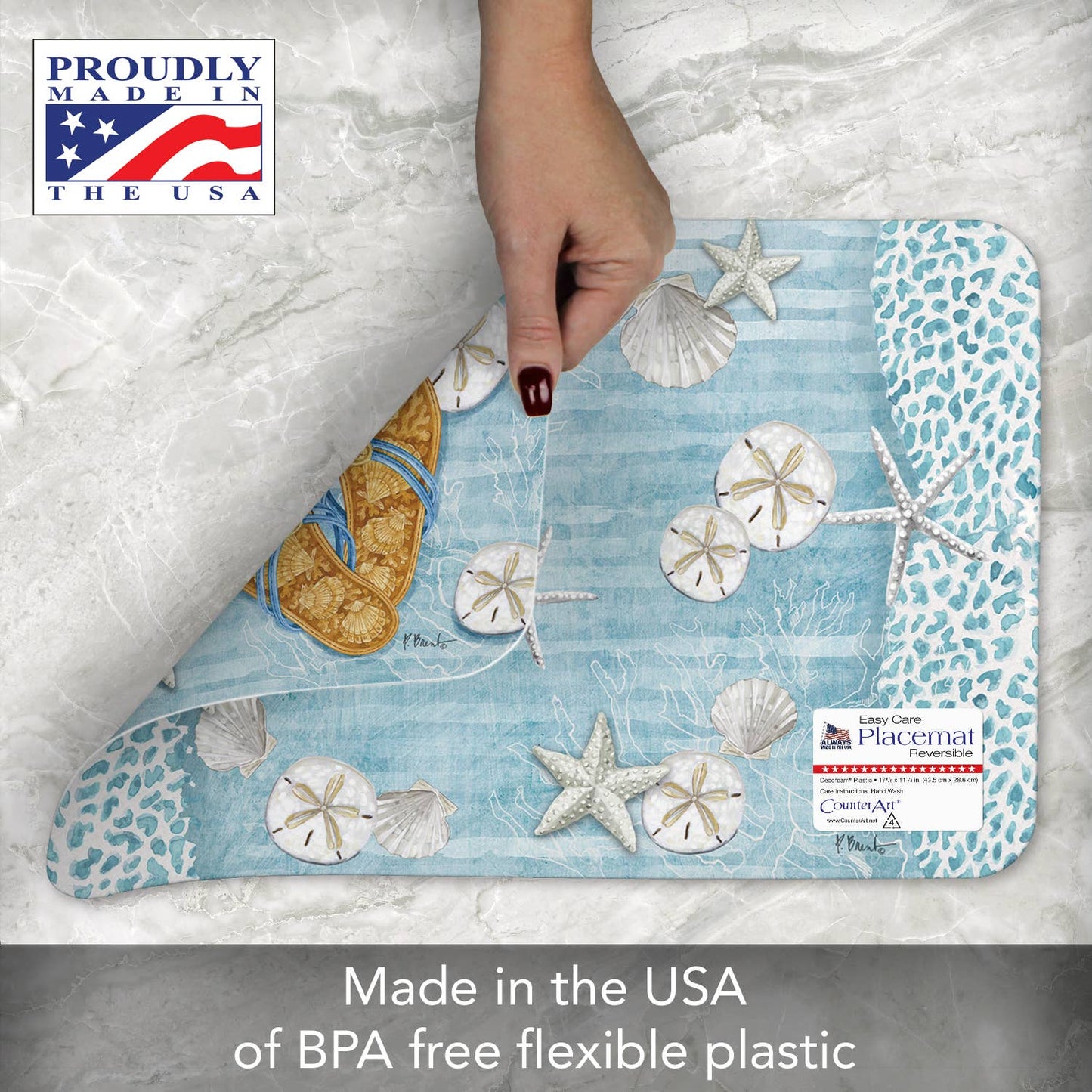 CounterArt/Highland Home/Thirstystone - Key Largo Sandals Reversible Rectangular Plastic Placemat