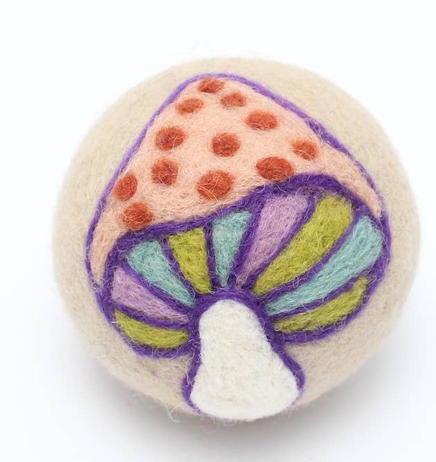 Ethical Global - Mushrooms: Eco Wool Dryer Balls Fair Trade: Colorful Red