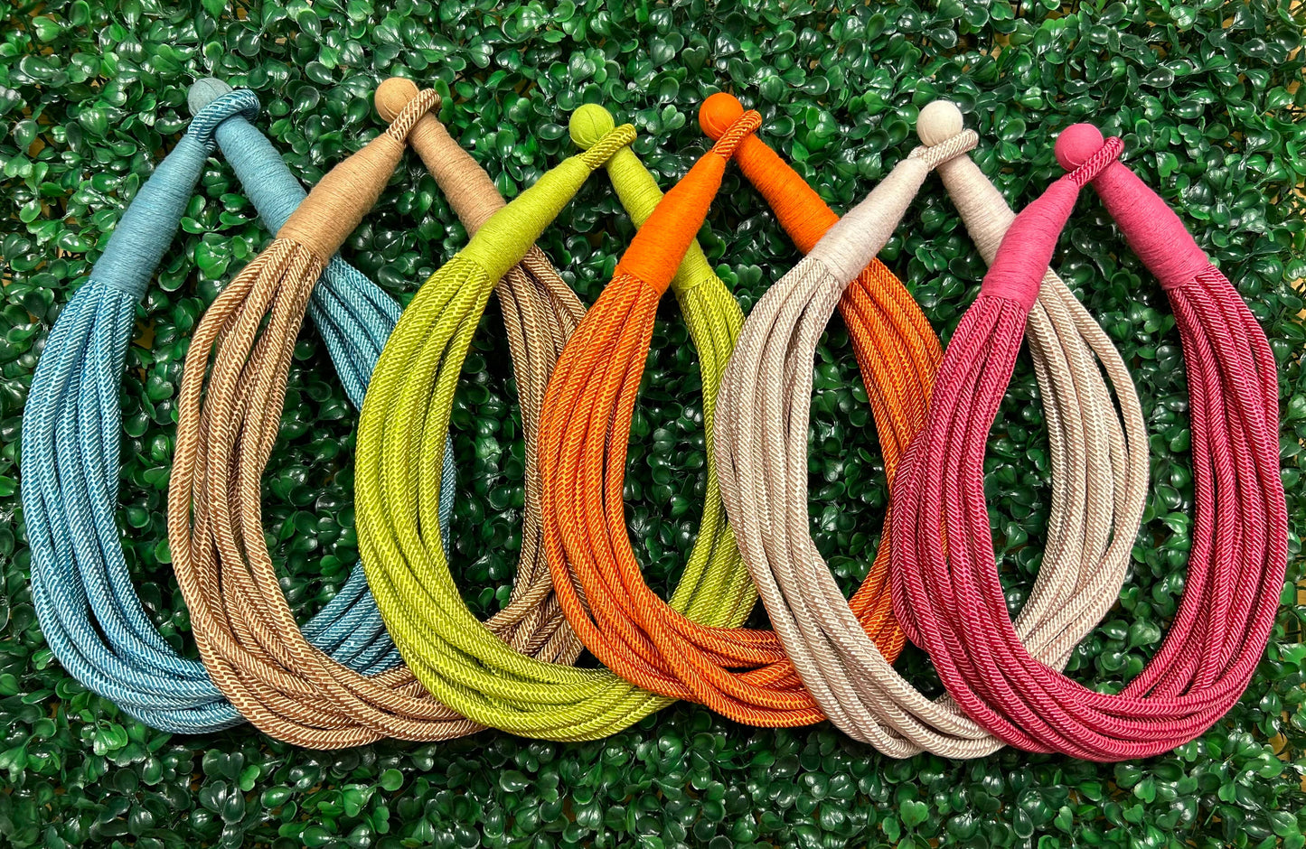 TWO FORTY TWO - "Original" Slub 8-Strand Necklace (orange)