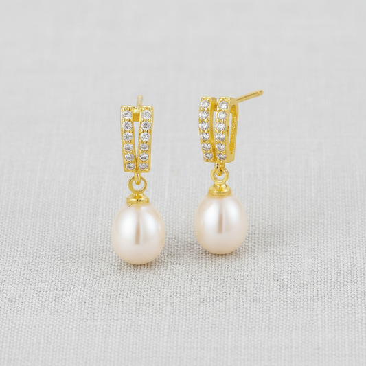 camilla dovey - Freshwater Pearl Line Stud Earrings
