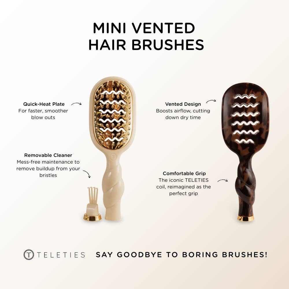 TELETIES - Mini Vented Brush | Tortoise