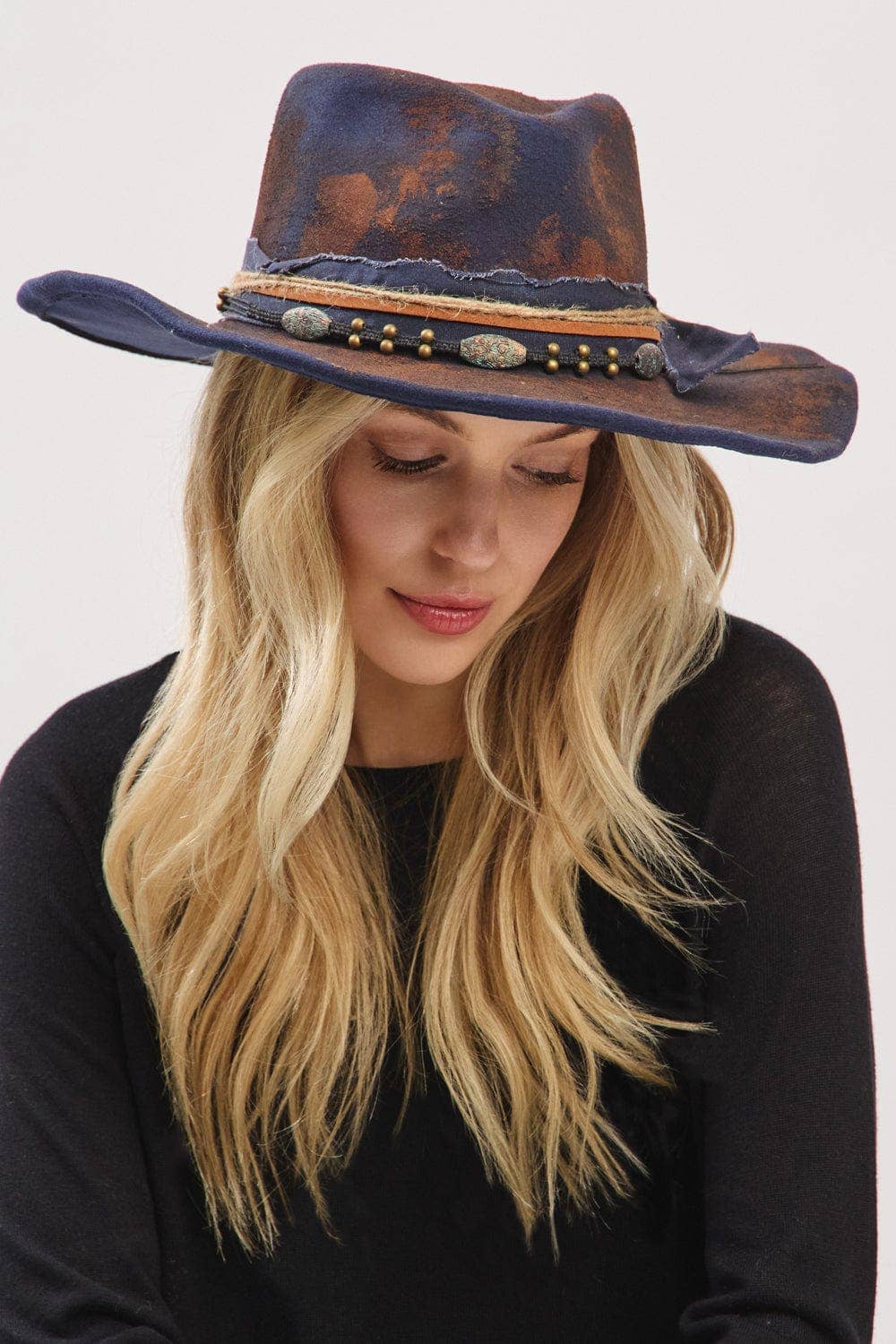 MiMi Wholesale - MH0247 Gracie Heritage Worn Shapable Cowboy/Fedora Hat