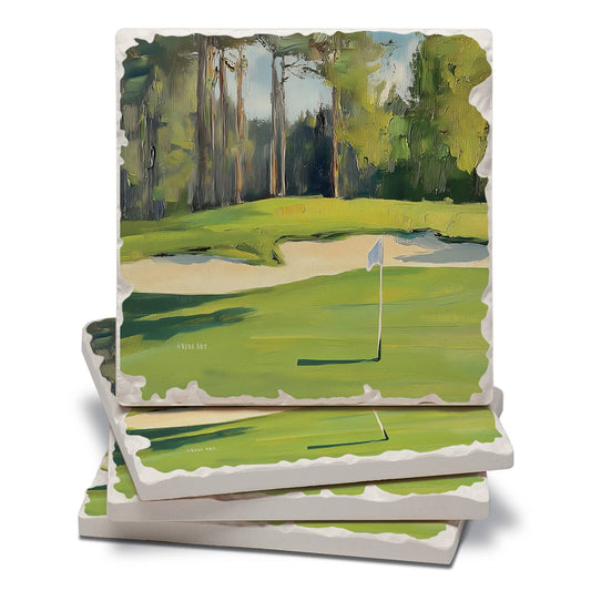 CounterArt/Highland Home/Thirstystone - Golf Course 4 Pack Tumbled Tile Stone Coasters