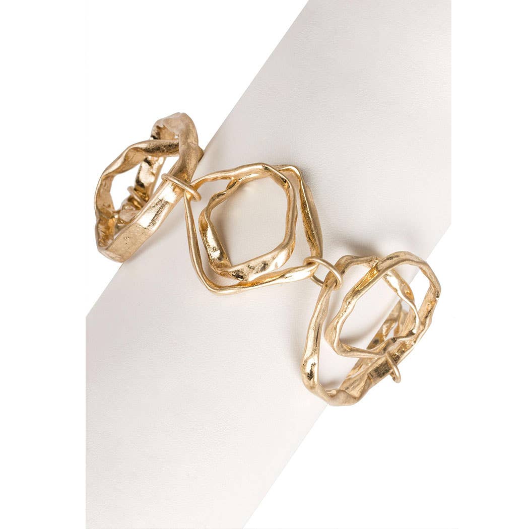 SAACHI - Hand Hewn Gold Plated Bracelet