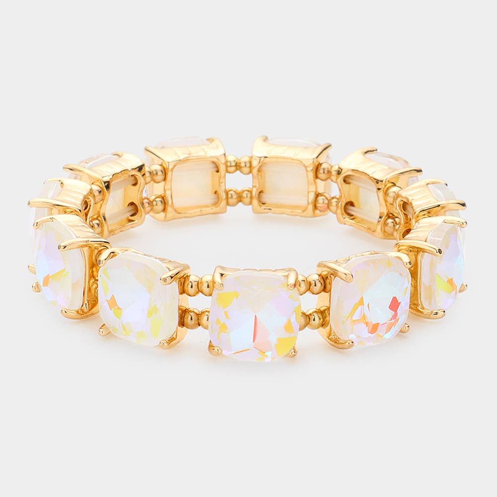 Sensibling Corp. - Cushion Square Stone Stretch Evening Bracelet: GCL