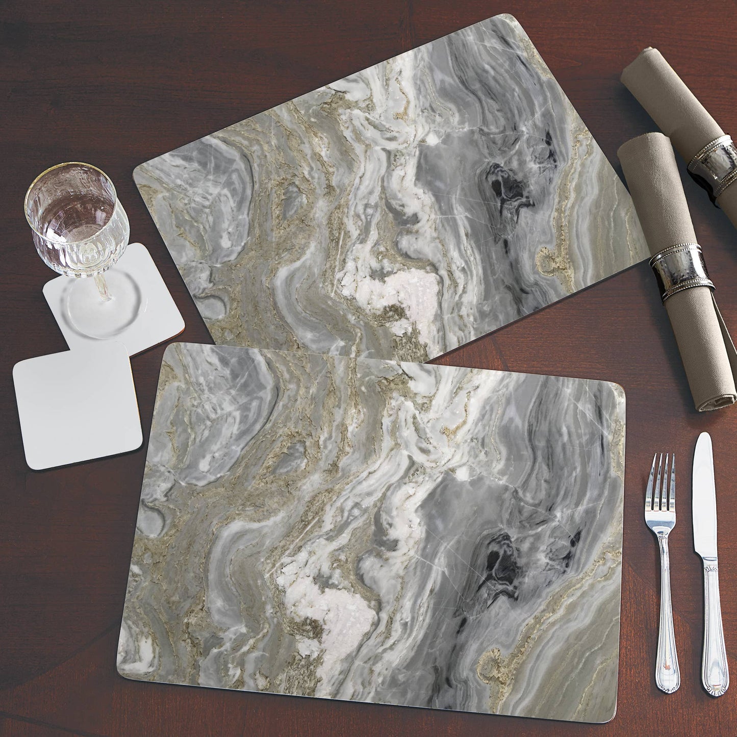 CounterArt/Highland Home/Thirstystone/CoasterStone - Cala Home Quartz Decorative Hardboard Placemats