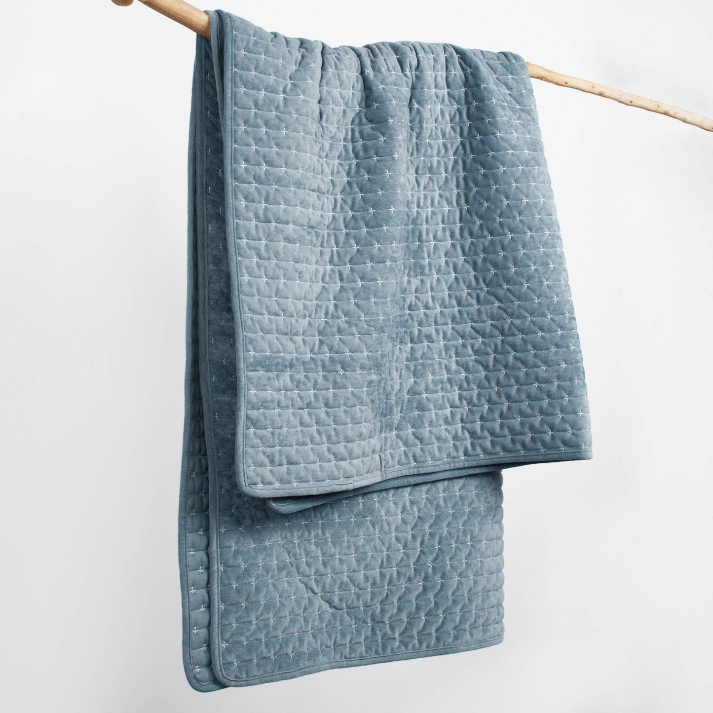 Levtex Home - Velvet Stitch Quilted Throw: Chambray