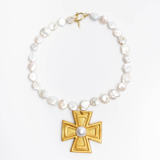 Hidden Truth Jewelry - Mother of Pearl with Pearl Anna Cross