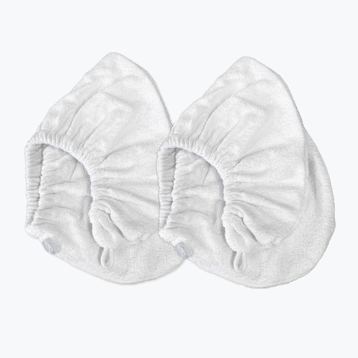 Allure Bath Fashions - Towelling Hair Wraps 100% Cotton - Pack of 2: White